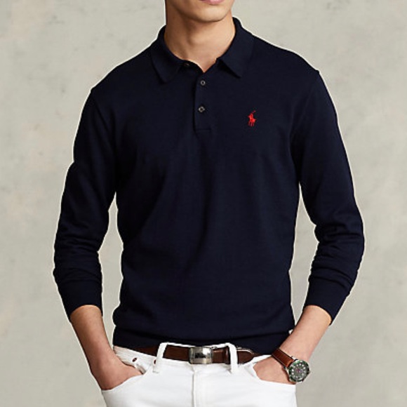 Polo Ralph Lauren Other - NWT Ralph Lauren Polo Long Sleeve Soft Cotton Stretch Navy Blue Mens Small